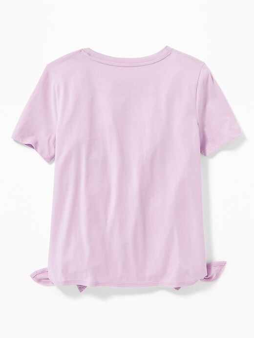 View large product image 2 of 2. Chest-Stripe Side-Tie Tee for Girls