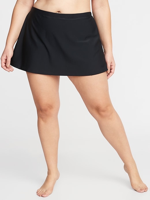 View large product image 1 of 2. High-Waisted Secret-Smooth Plus-Size Swim Skirt