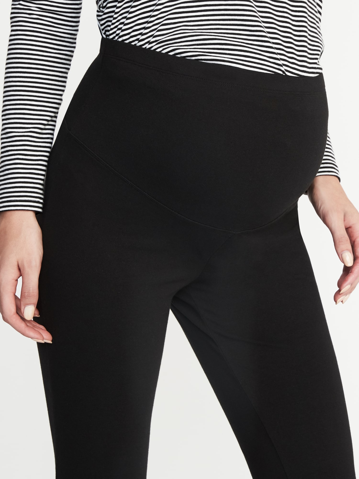 Black NWT XS Old Navy Maternity Front Low-Panel Leggings