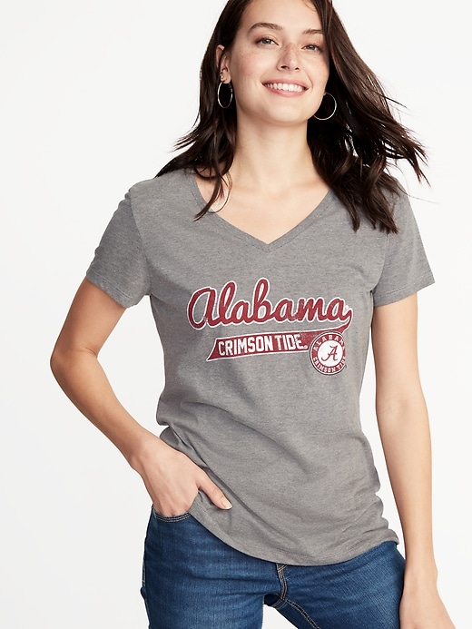 View large product image 1 of 1. College-Team Graphic V-Neck Tee for Women
