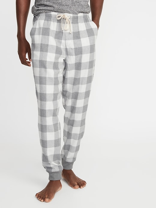 View large product image 1 of 1. Patterned Flannel Joggers