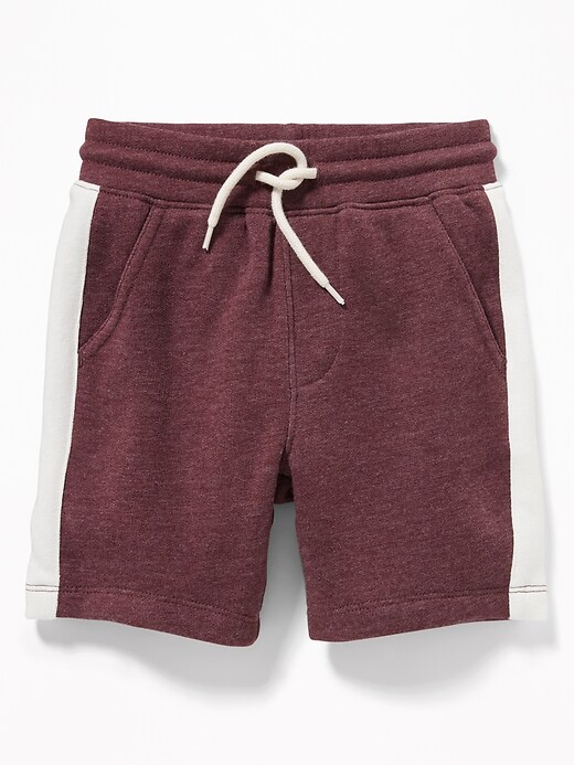 View large product image 1 of 1. Functional Drawstring Side-Stripe Jogger Shorts for Toddler Boys