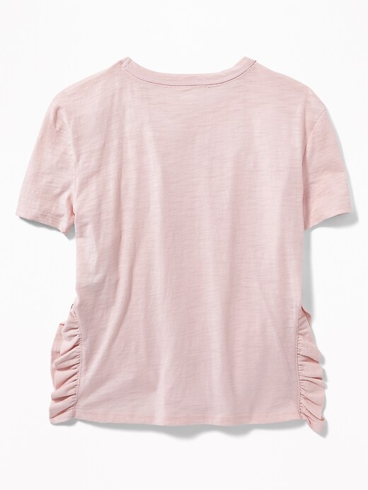 View large product image 2 of 2. Side-Ruffle Graphic Tee for Girls