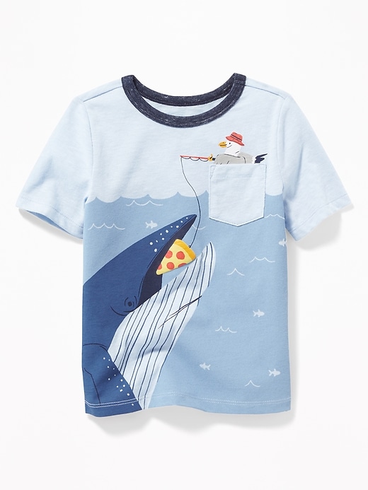 View large product image 1 of 1. Sea-Creature Pocket Graphic Tee for Toddler Boys