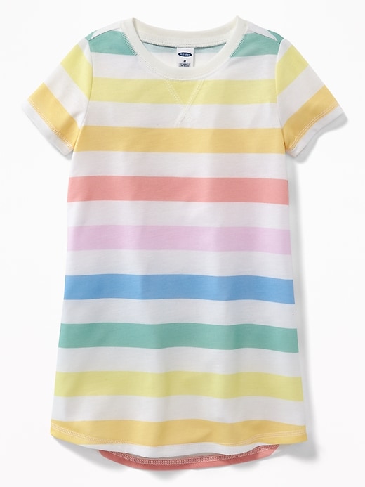 View large product image 1 of 1. Rainbow-Stripe Jersey Nightgown for Toddler Girls & Baby