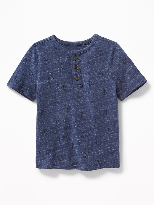 View large product image 1 of 2. Printed Slub-Knit Henley for Toddler Boys