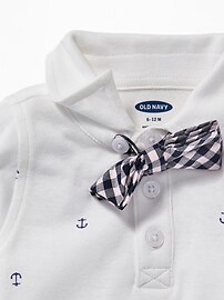 View large product image 3 of 3. Anchor-Print Polo Bodysuit & Bow-Tie Set for Baby
