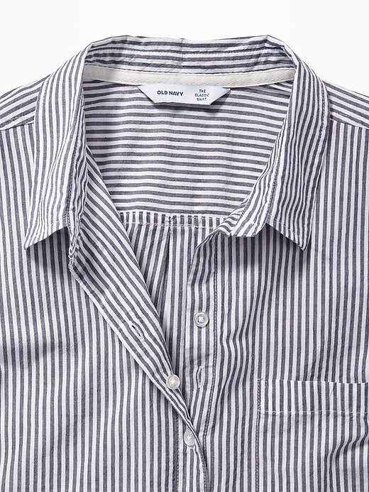 Classic Plus-Size No-Peek Striped Shirt | Old Navy