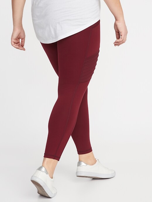 View large product image 2 of 3. High-Waisted Plus-Size 7/8-Length Moto Street Leggings