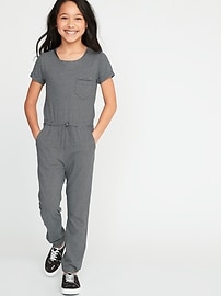 View large product image 3 of 3. Striped Jersey Jumpsuit for Girls