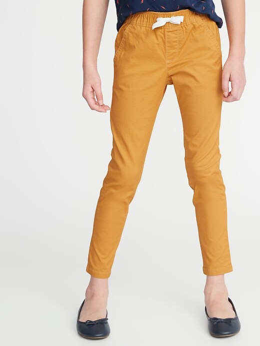 View large product image 1 of 1. Twill Pull-On Anytime Chinos for Girls