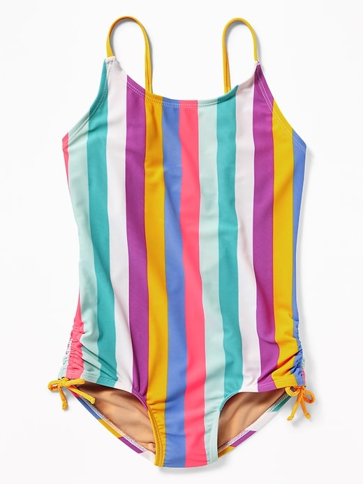 View large product image 1 of 1. Printed Cut-Out Back Swimsuit for Girls