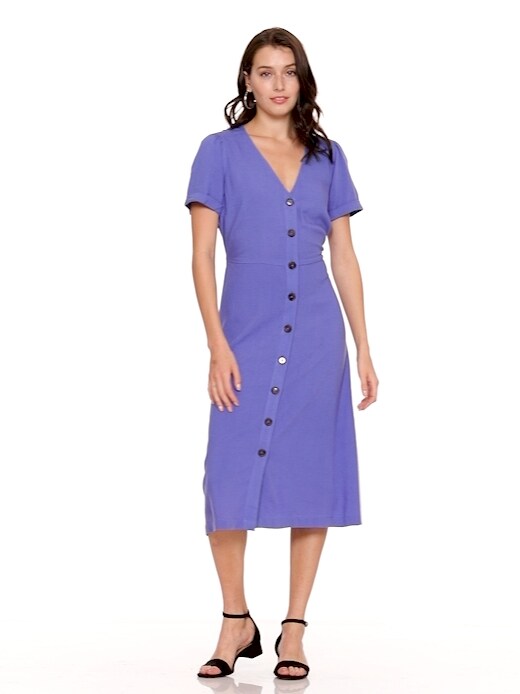 Deep V Button Thru Dress - The Normal Brand