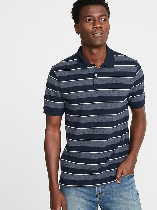 Image number 1 showing, Striped Built-In Flex Moisture-Wicking Pro Polo