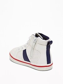 View large product image 3 of 4. Perforated Faux-Leather High-Tops For Toddler Boys