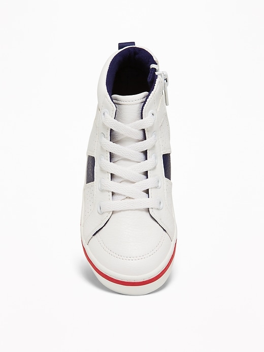 View large product image 2 of 4. Perforated Faux-Leather High-Tops For Toddler Boys