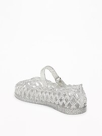 View large product image 3 of 4. Basket-Weave Jelly Ballet Flats For Toddler Girls