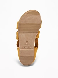 View large product image 4 of 4. Slouchy Faux-Suede Cross-Strap Sandals For Toddler Girls