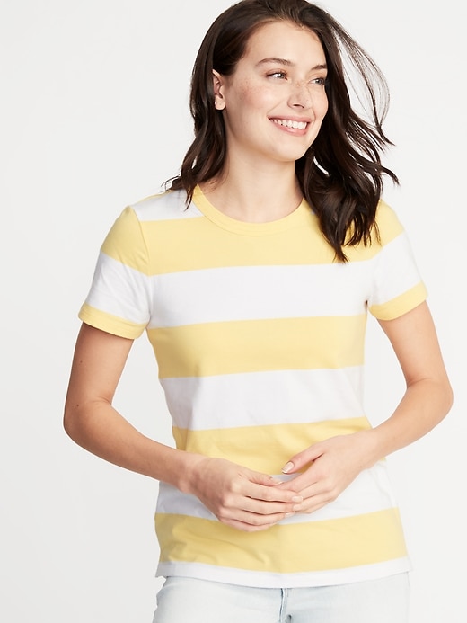 View large product image 1 of 1. Slim-Fit Striped Tee for Women