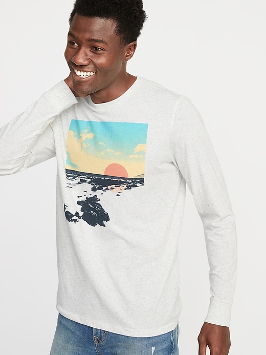 Image number 1 showing, Graphic Soft-Washed Long-Sleeve Tee