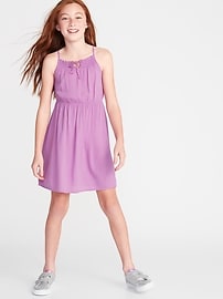 View large product image 3 of 3. Crinkle-Crepe Fit & Flare Cami Dress for Girls