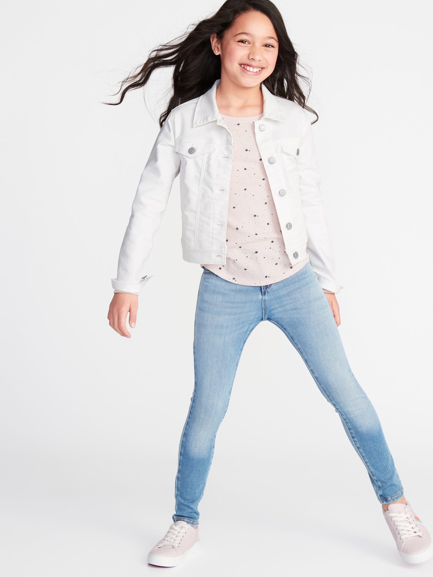 Clean-Slate White Jean Jacket For Girls | Old Navy