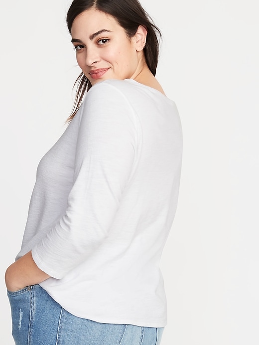 Image number 2 showing, Relaxed Plus-Size Tie-Front Mariner Top
