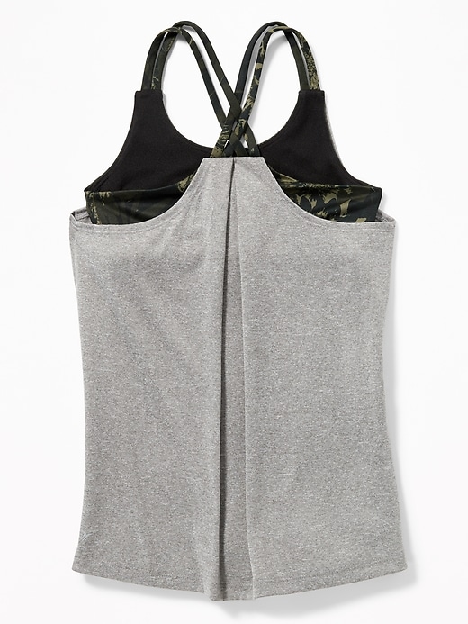 View large product image 1 of 1. Relaxed Go-Dry Cool Strappy 2-in-1 Tank for Girls