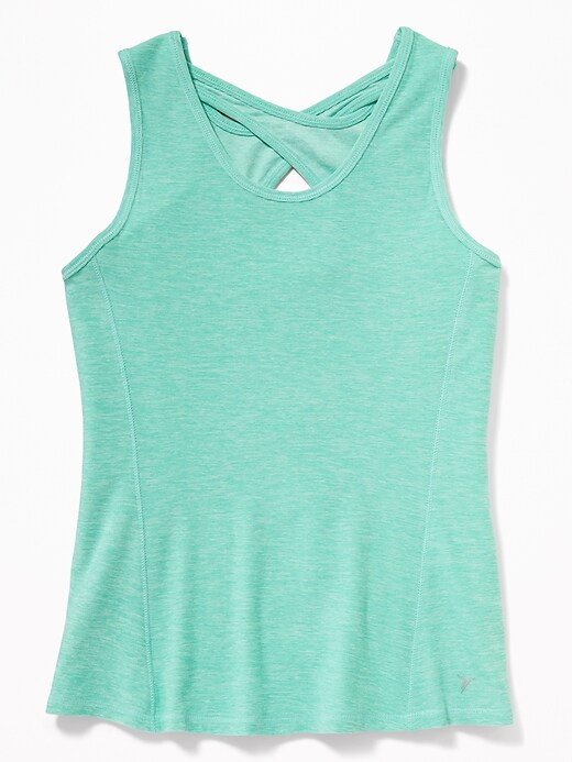 View large product image 1 of 3. Fitted Go-Dry Cool Keyhole-Back Tank for Girls