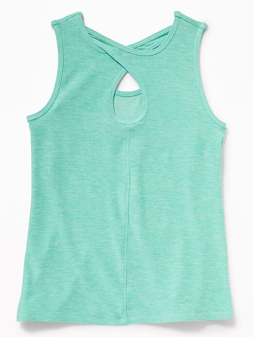 View large product image 2 of 3. Fitted Go-Dry Cool Keyhole-Back Tank for Girls