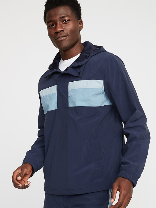 Image number 1 showing, Go-H20 Water-Repellent Color-Block Anorak