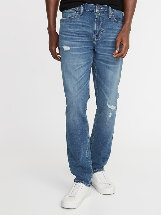 View large product image 1 of 1. Slim Built-In Flex Distressed Jeans