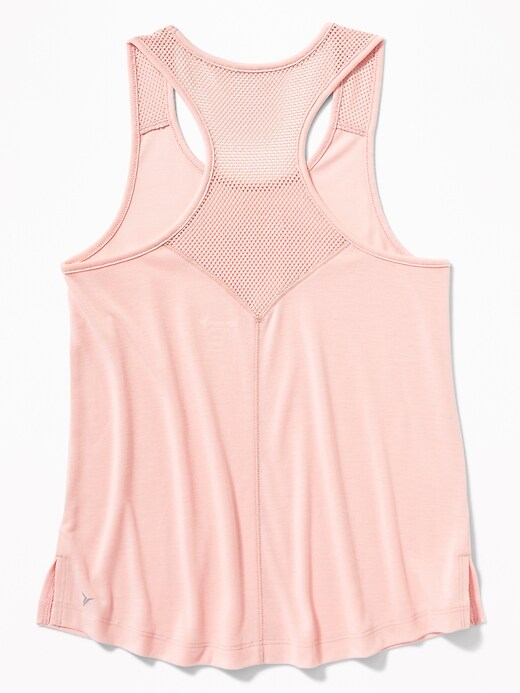 View large product image 1 of 2. Relaxed Go-Dry Cool Mesh-Trim Racerback Tank for Girls