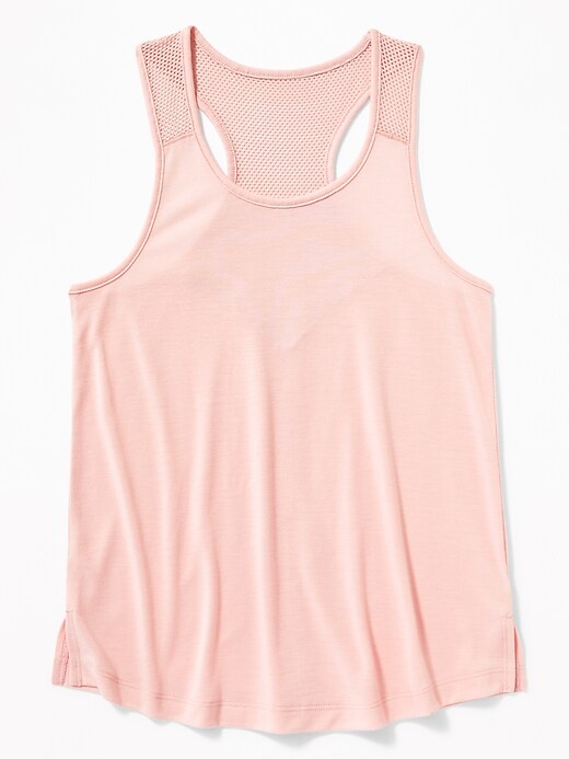View large product image 2 of 2. Relaxed Go-Dry Cool Mesh-Trim Racerback Tank for Girls