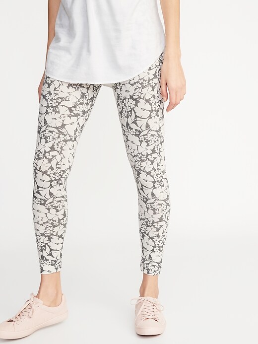 View large product image 1 of 2. Mid-Rise Printed Jersey Leggings For Women