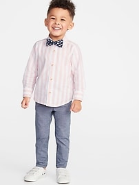 View large product image 3 of 5. Long-Sleeve Shirt & Printed Bow-Tie Set for Toddler Boys