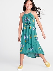 View large product image 3 of 3. Floral-Print Suspended-Neck Midi for Girls