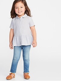 View large product image 3 of 4. Striped Peplum-Hem Shirt for Toddler Girls