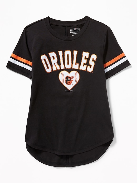 View large product image 1 of 1. MLB&#174 Team-Graphic Sleeve-Stripe Tee for Girls