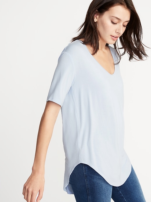 View large product image 1 of 1. Luxe Curved-Hem Tunic for Women