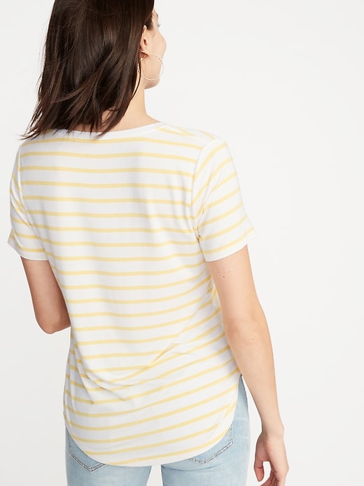 Image number 2 showing, Striped Luxe V-Neck Tee for Women