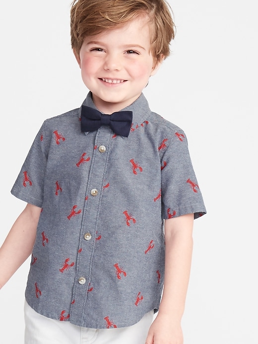 View large product image 1 of 5. Lobster-Print Oxford Shirt & Bow-Tie Set for Toddler Boys