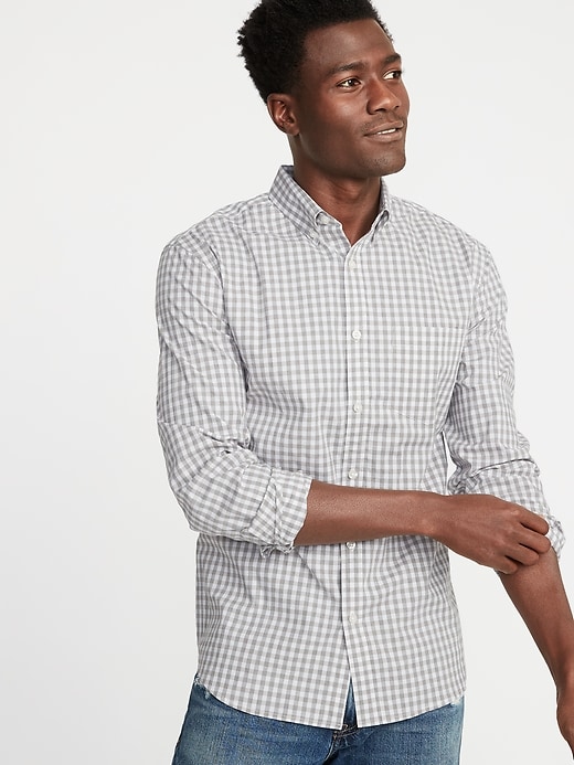 Image number 1 showing, Slim-Fit Built-In Flex Plaid Everyday Shirt