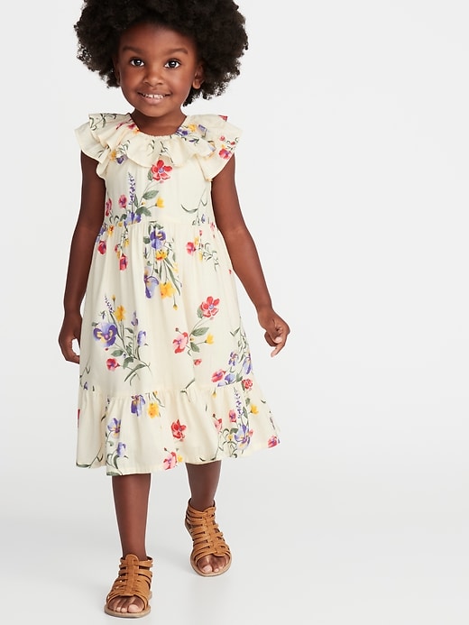 View large product image 1 of 3. Floral Tiered Swing Dress for Toddler Girls