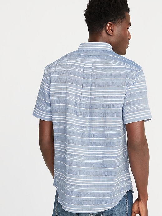 Image number 2 showing, Slim-Fit Textured Dobby-Stripe Shirt