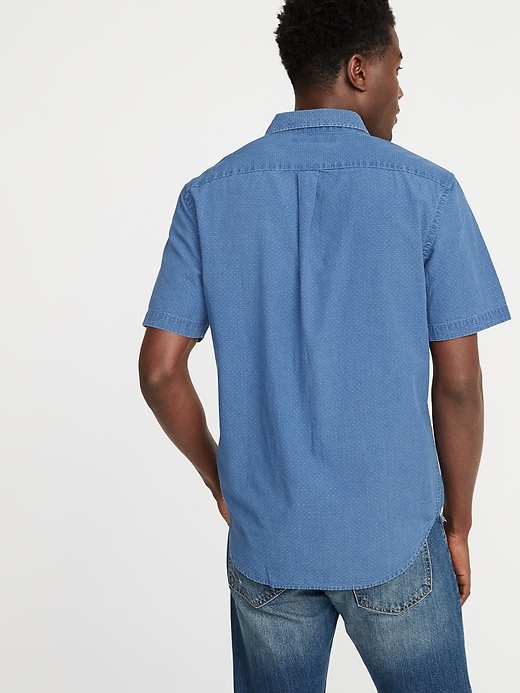Image number 2 showing, Slim-Fit Indigo Dobby Micro-Pattern Shirt