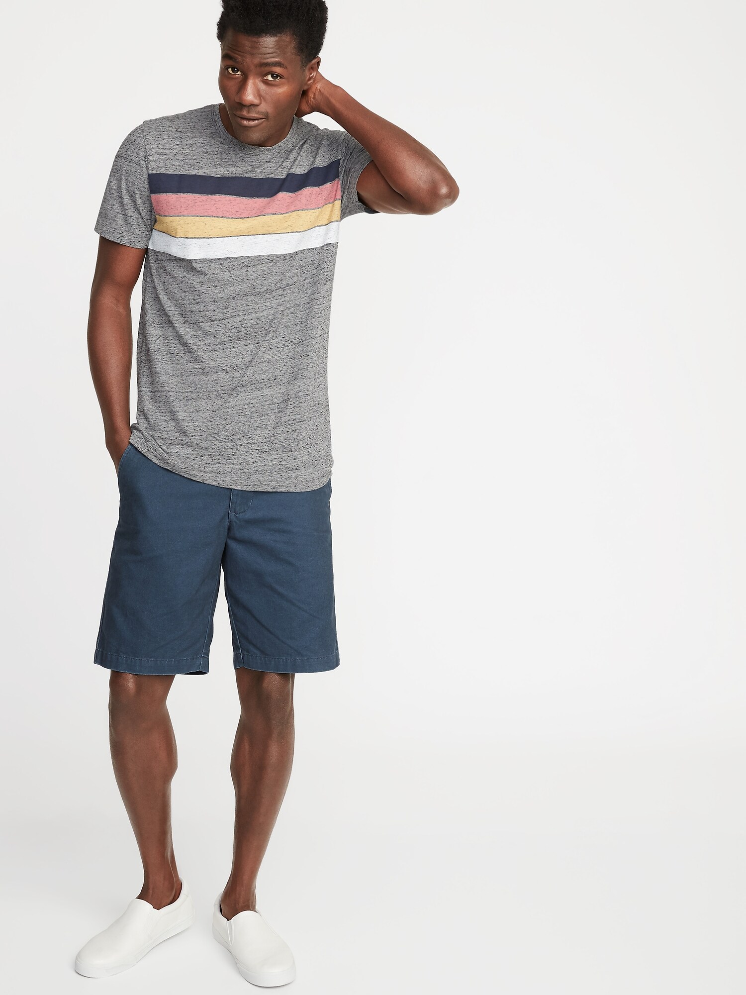 Soft-Washed Chest-Stripe Tee for Men | Old Navy