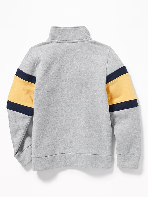 View large product image 2 of 2. Color-Blocked 1/4-Zip Mock-Neck Sweatshirt For Boys