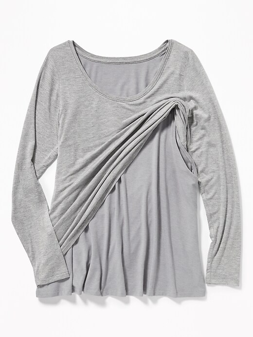 Image number 4 showing, Maternity Double-Layer Long-Sleeve Nursing Tee