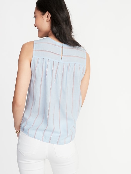 Image number 2 showing, Sleeveless Striped Tie-Hem Top for Women